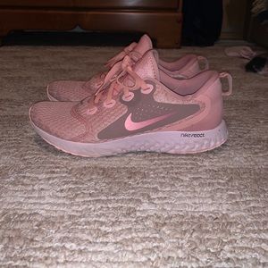 Pink Nike react shoes